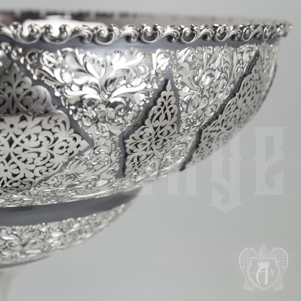 Серебряная ваза для фруктов «Царица»  Апанде, 520004