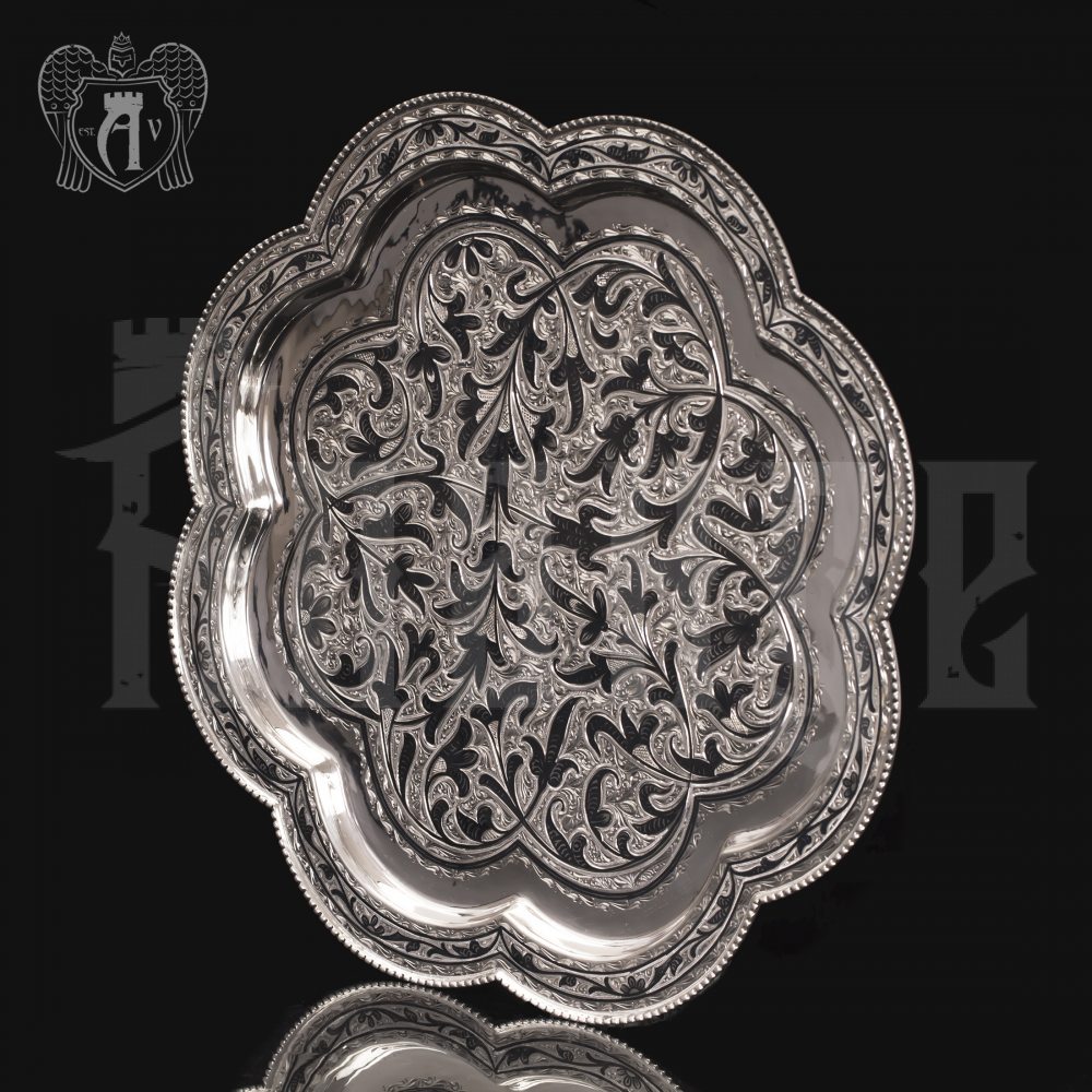 Серебряные бокалы»Roederer» набор 6 шт с подносом Апанде, 38004018