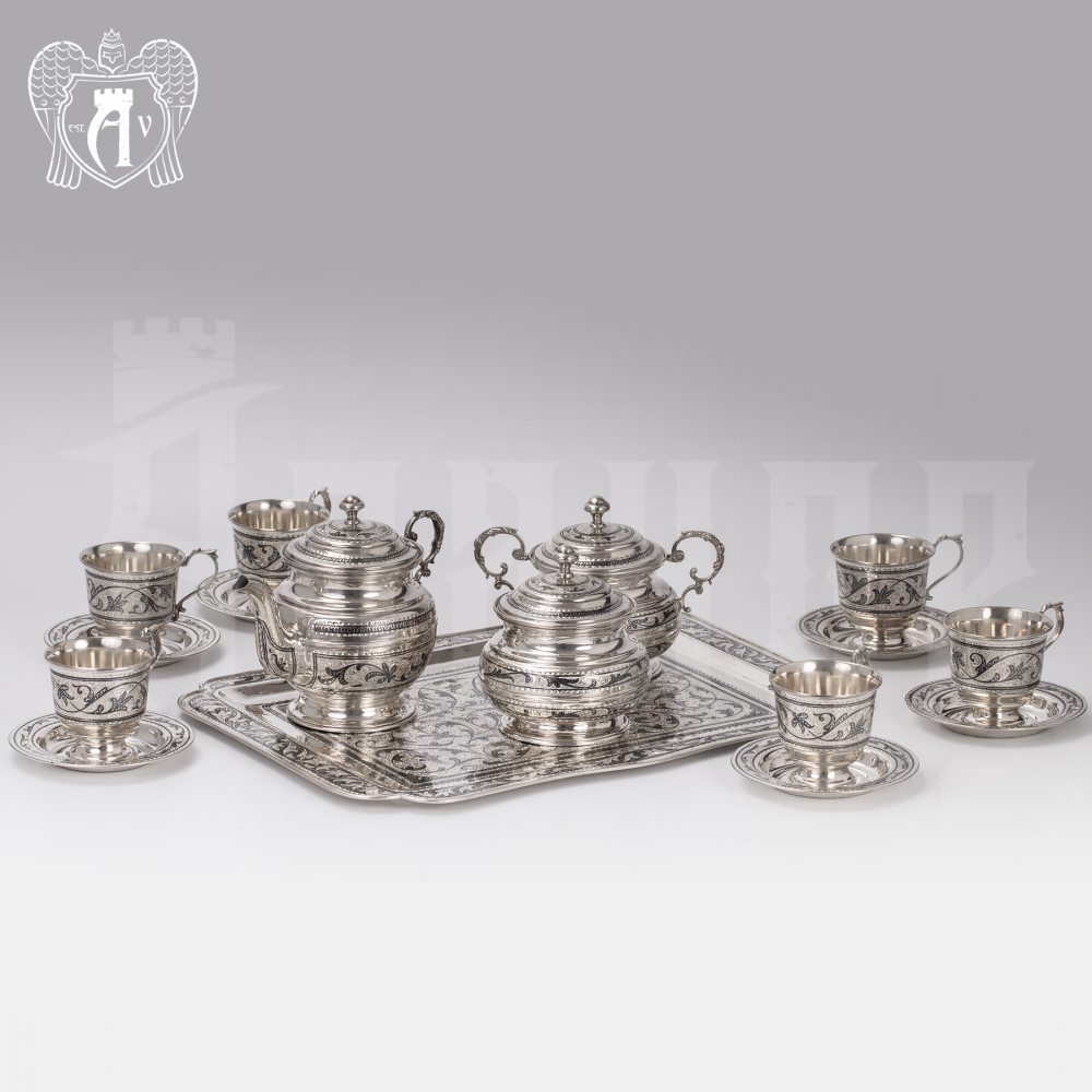 Сервиз серебряный чайный «Чайная церемония» Апанде, 111049275