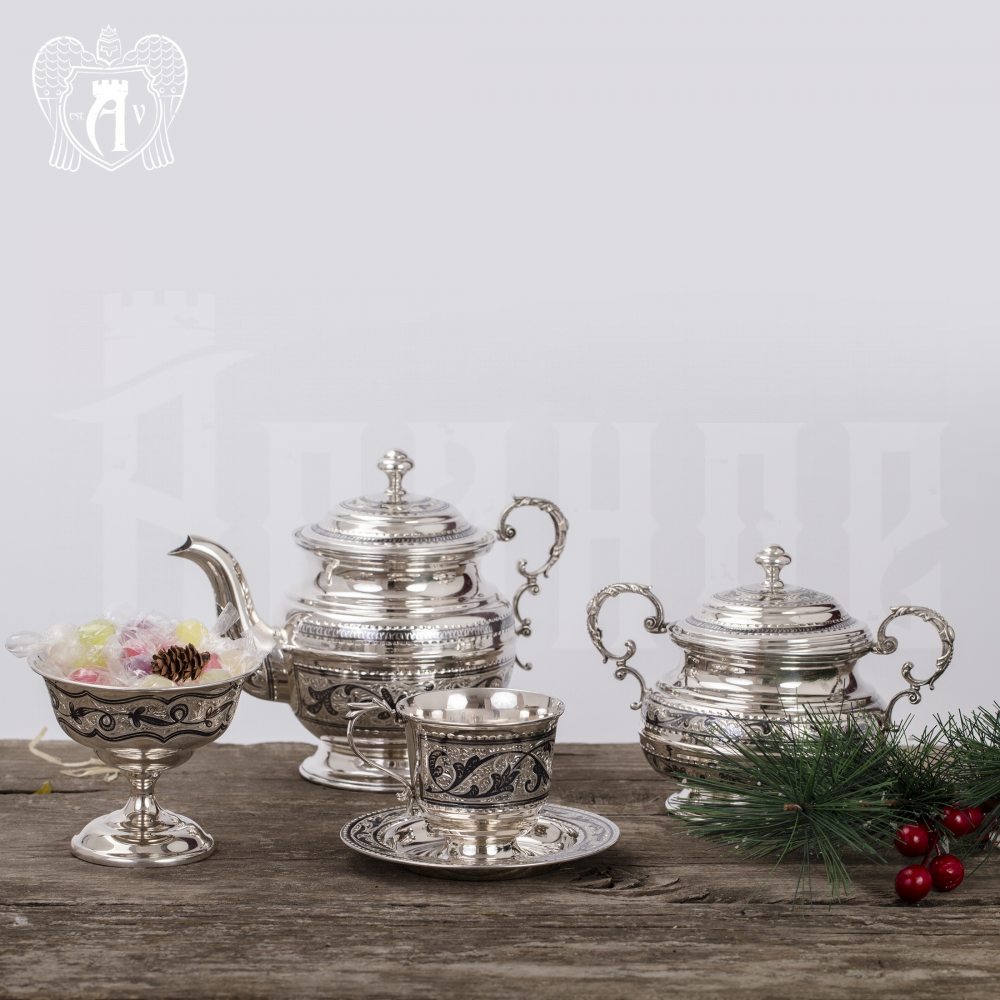 Сервиз серебряный чайный «Чайная церемония» Апанде, 111049275