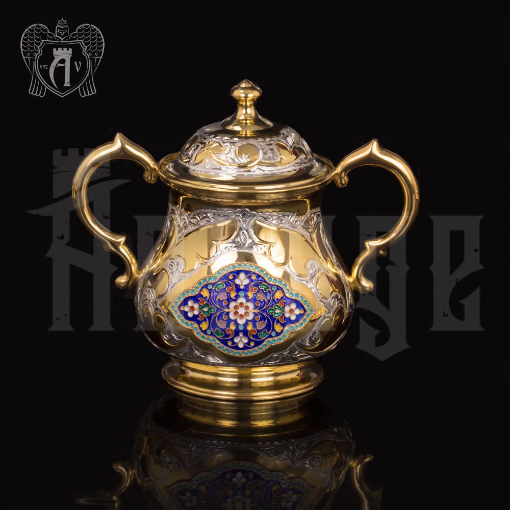 Серебряный сервиз чайный  с горячей эмалью  «Ричмонд»  Апанде, 111049248