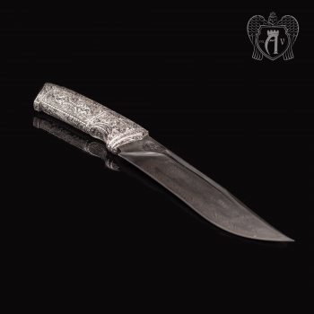 Авторский нож из Дамаска  «Ворон»