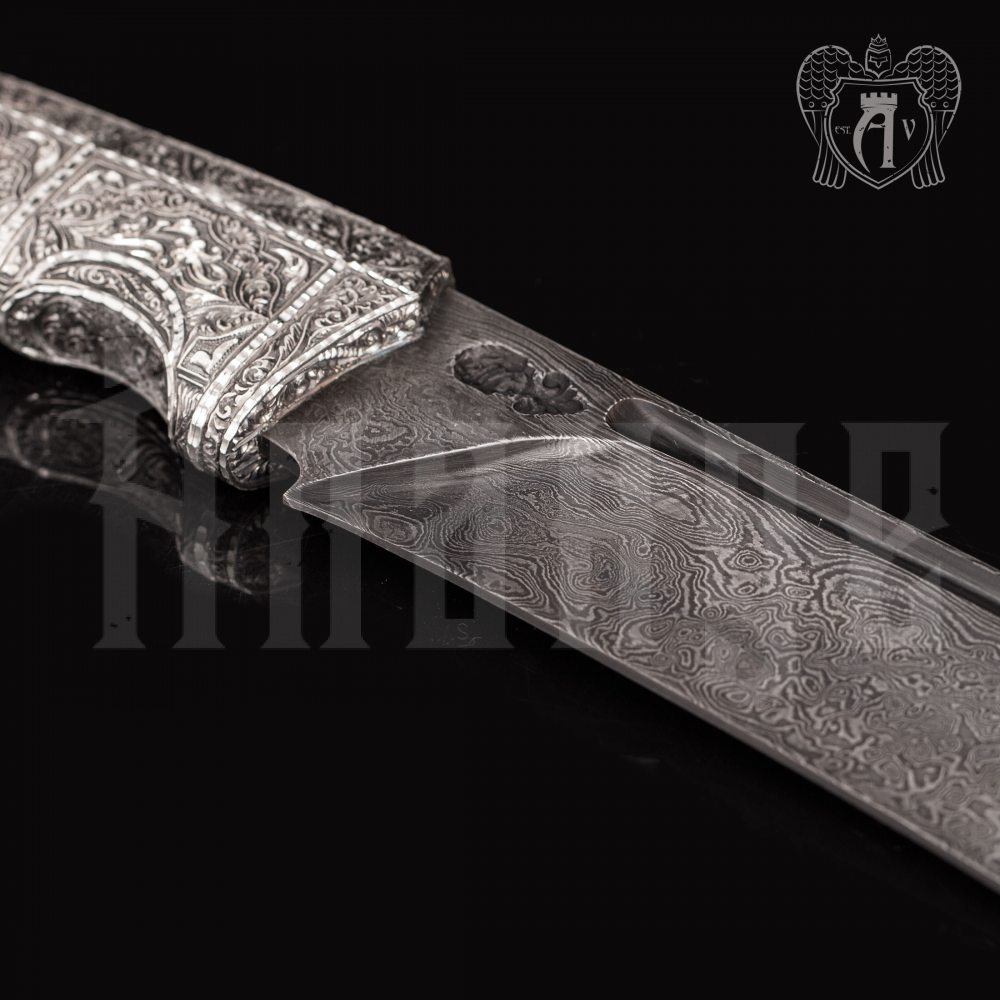 Авторский нож из Дамаска  «Ворон» Апанде, 4500044