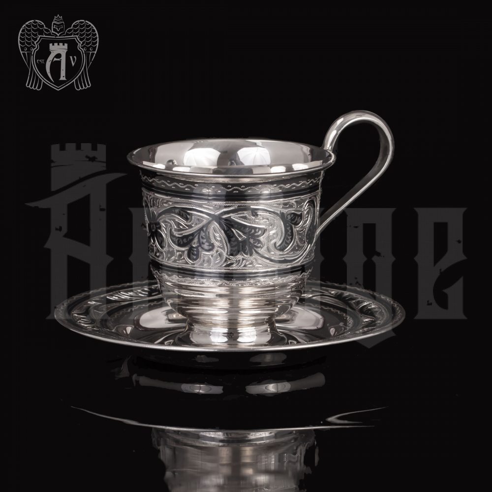 Серебряная чайная пара «Лоза» Апанде, 32009134
