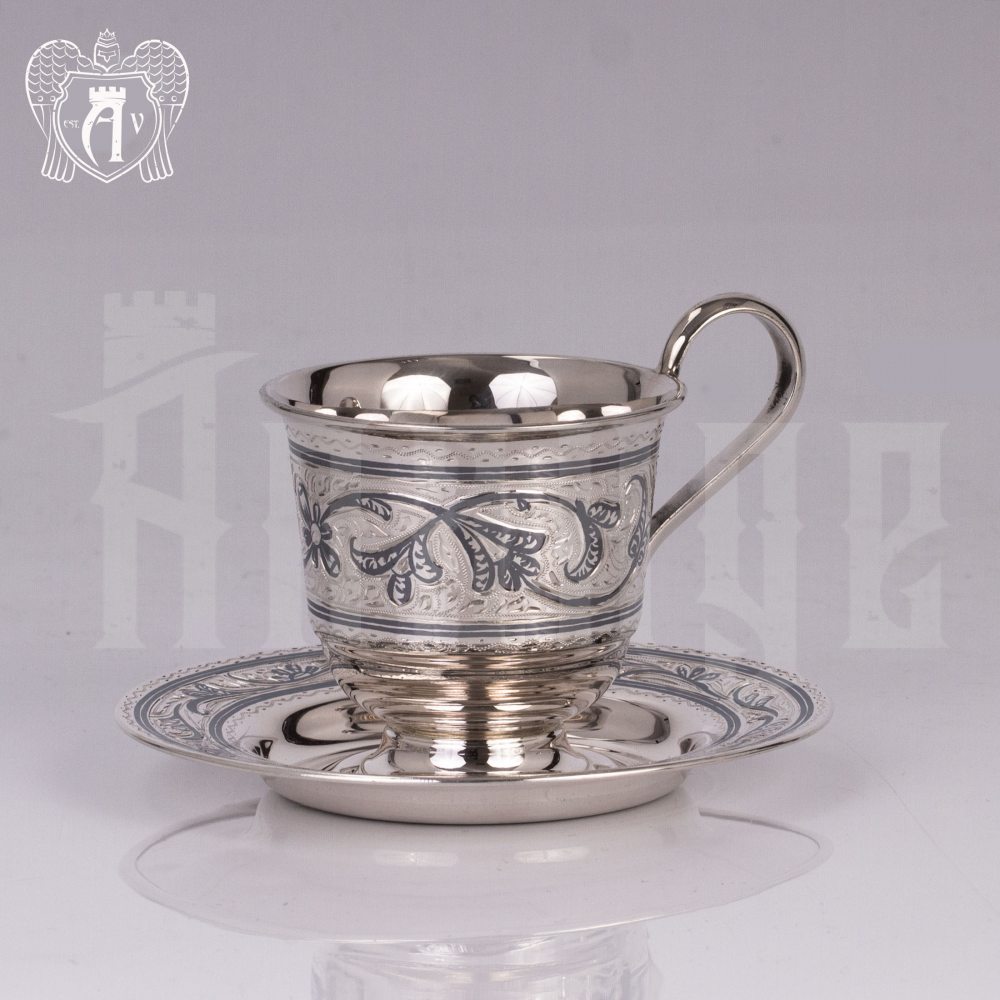 Серебряная чайная пара «Лоза» Апанде, 32009134
