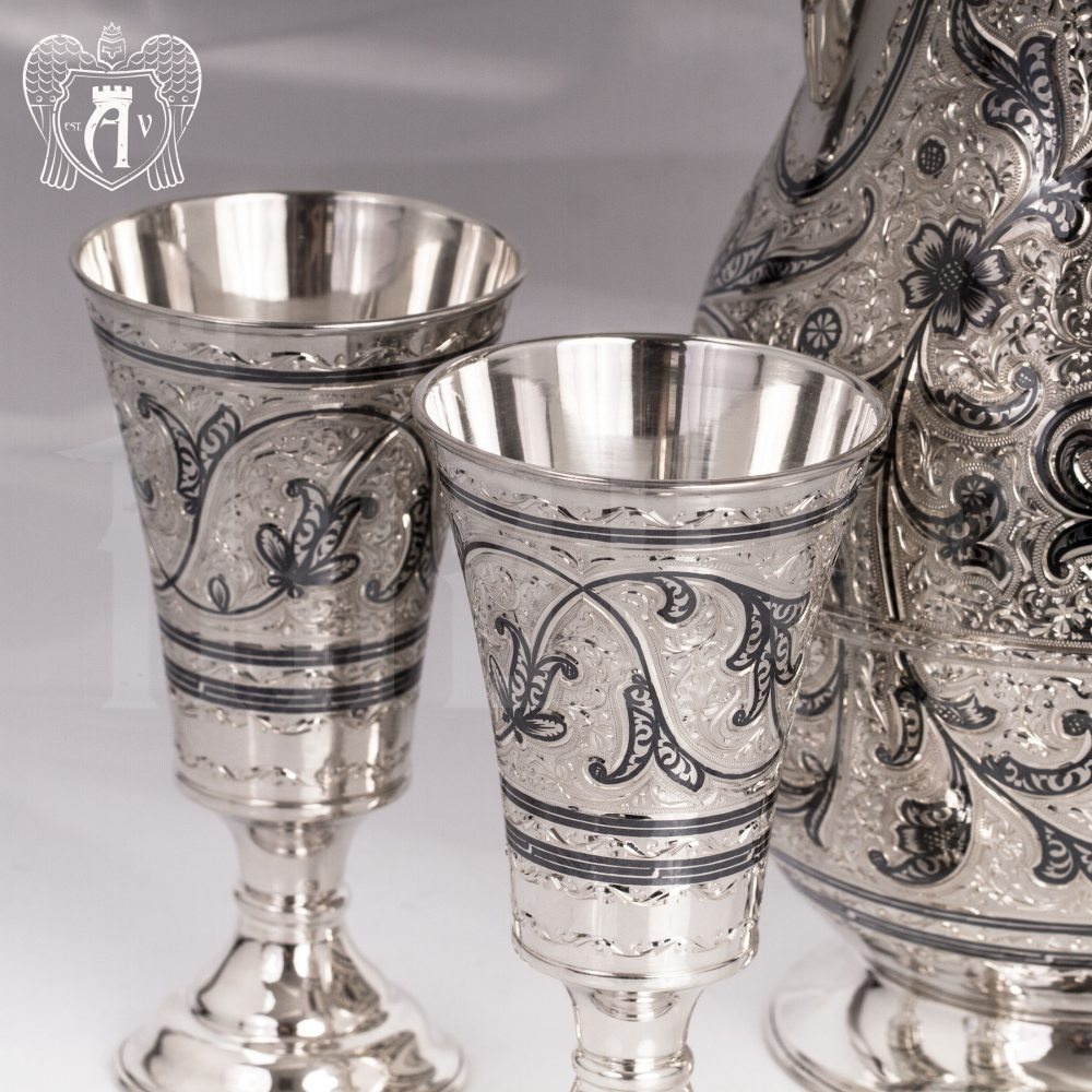 Набор  стаканов из серебра  «Краса Востока» Апанде, 71000449