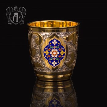 Серебряный стакан «Теодор» с золочением и эмалью