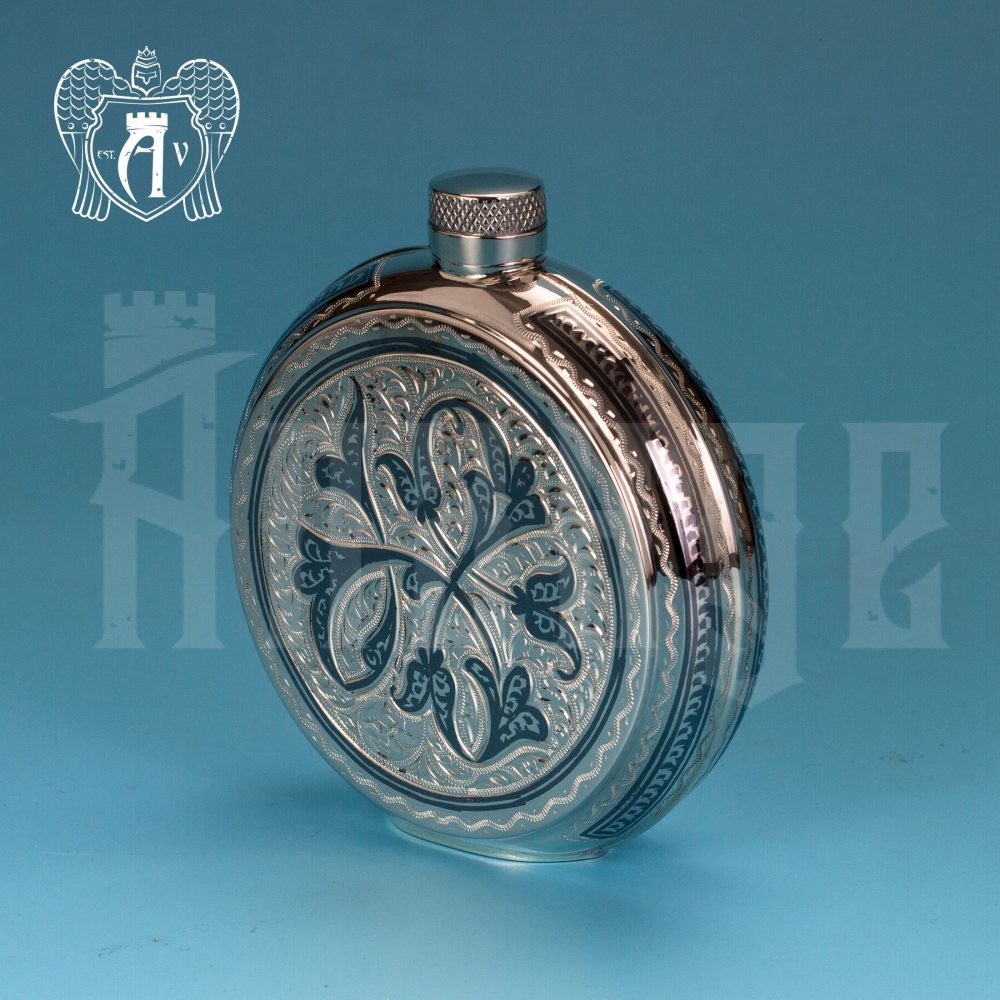 Серебряная фляжка круглая  «Норд»  Апанде, 720001103