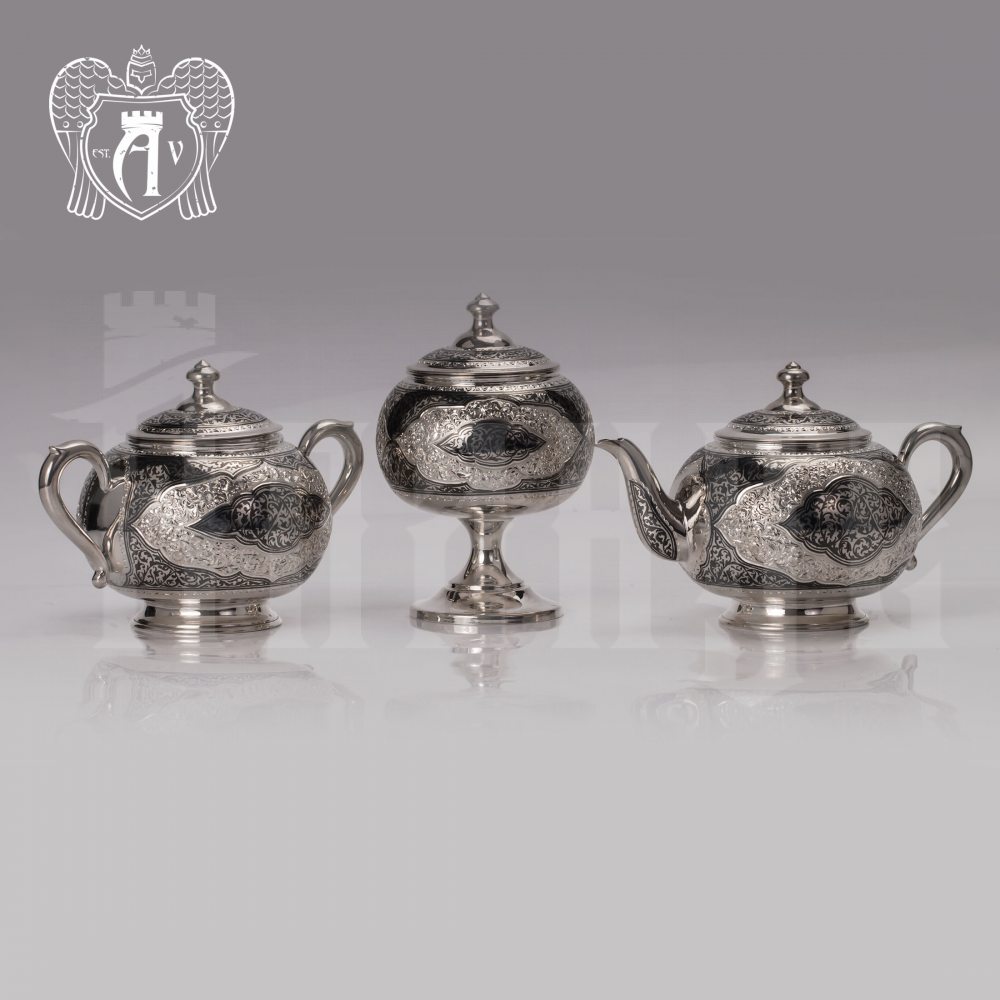 Набор чайный серебряный «Кармен» Апанде, 1110013535