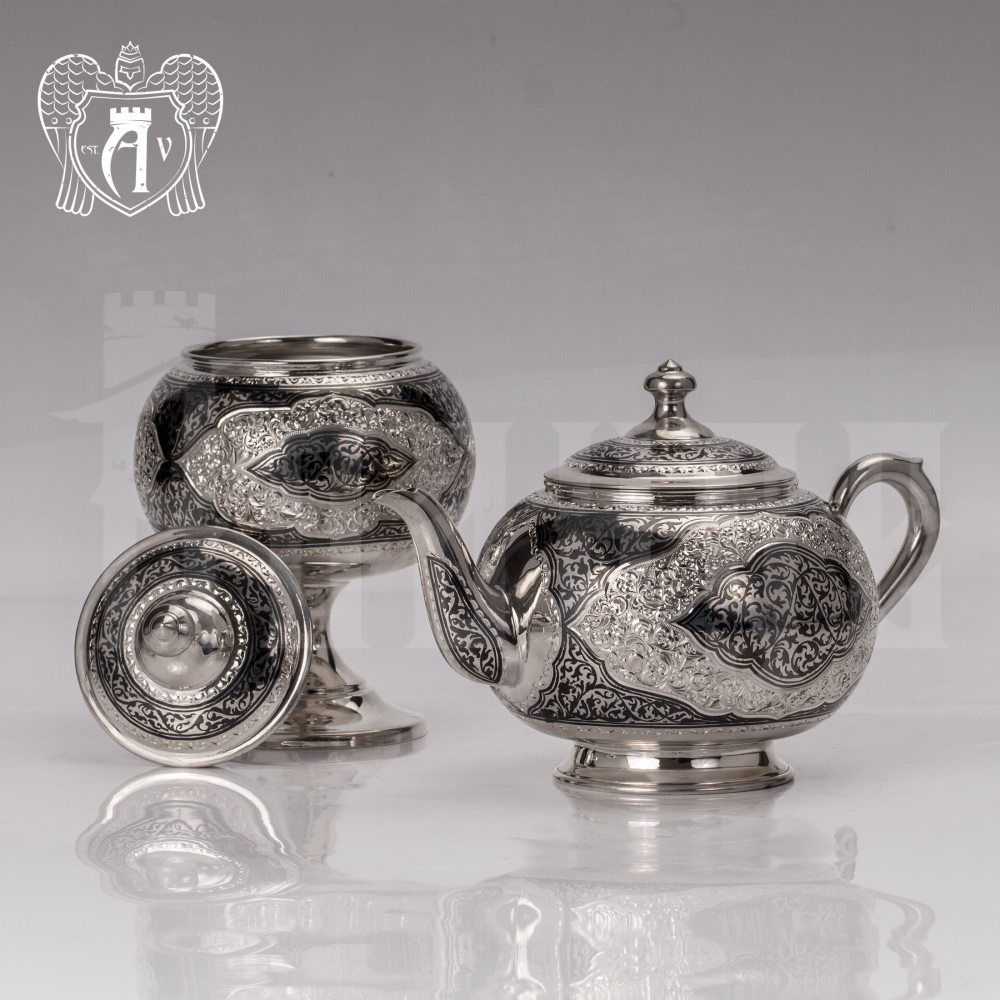 Набор чайный серебряный «Кармен» Апанде, 1110013535