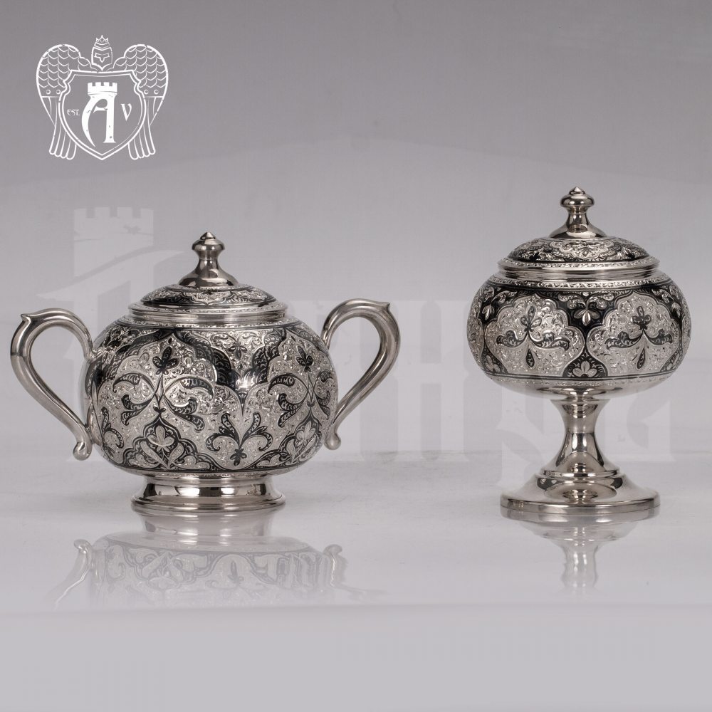 Набор чайный серебряный «Глория» Апанде, 1110013536