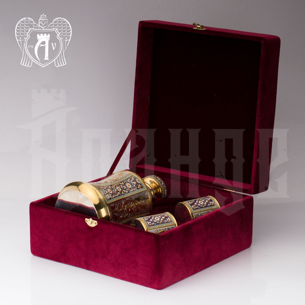 Серебряный сервиз для виски с эмалью «Наполеон» Апанде, 111049240