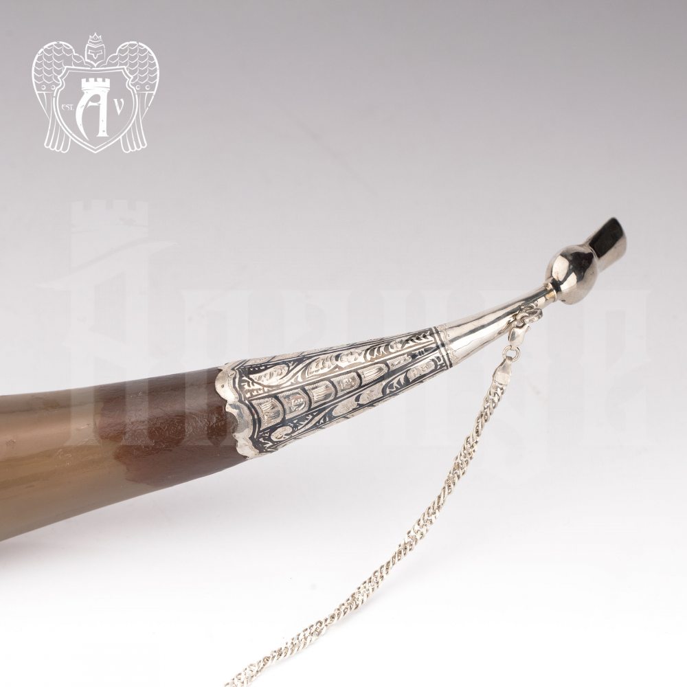 Большой рог для вина серебряный «Этнос» Апанде, 170004