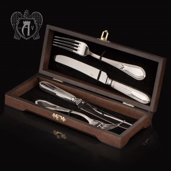 Набор из серебра 925 пробы ножи и вилки на 2 персоны «Элегант» 4 предмета