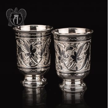 Серебряные стаканы «Вереск» 2 шт