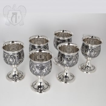 Серебряные бокалы «Камелот» набор 6 шт