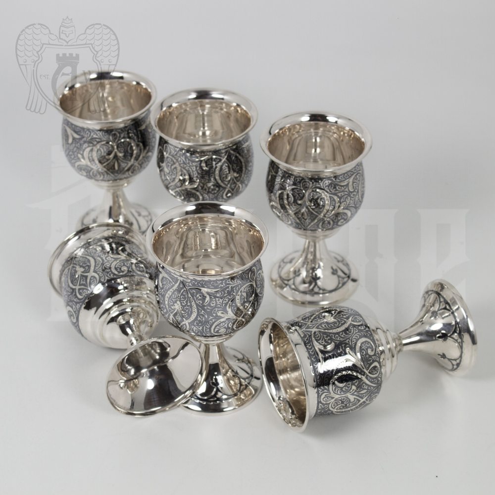 Серебряные бокалы «Камелот» набор 6 шт Апанде, 730002340
