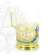 Kumush podstakannik «Senyor» 200 ml bilan qimmatbaho oltin bilan.