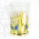 Kumush podstakanik «Elegant» 200 ml bilan oltin qoplama.