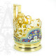 Kumush podstakanik «Elegant» 200 ml bilan oltin qoplama.