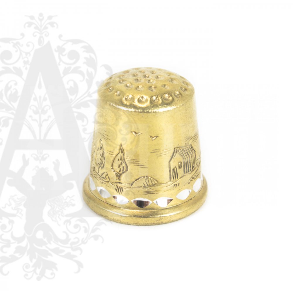Наперсток серебряный «Мельница» с позолотой Апанде, 7770018