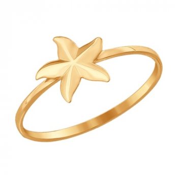 Тонкое кольцо из золота с декоративным элементом