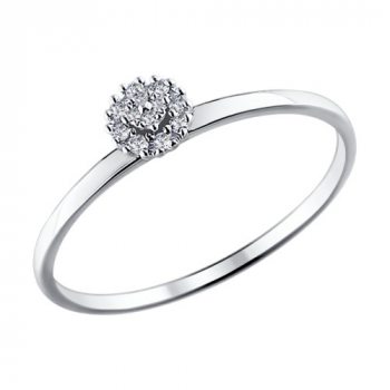 Тонкое помолвочное кольцо с бриллиантами