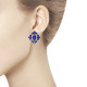 Серьги из золота с бриллиантами и корундами сапфировыми (синт.) 