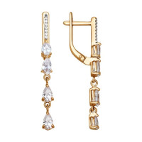 Элегантные длинные серьги из красного золота