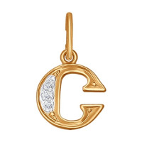 Подвеска-буква из золота с фианитами 