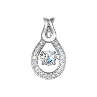 Подвеска из белого золота с бриллиантами и топазом Swarovski: Идея для романтического вечера