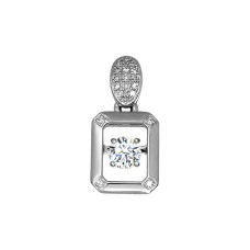 Подвеска из белого золота с бриллиантами и топазом swarovski