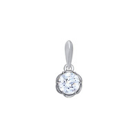 Подвеска из белого золота с искрящимися Swarovski zirconia для незабываемых моментов 16024