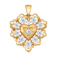 Подвеска из комбинированного золота с бриллиантами 14778