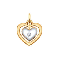 Подвеска из комбинированного золота с бриллиантом «Сияние вечности» 14664