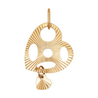Золотая подвеска с алмазной гранью 