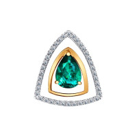 Золотая подвеска с бриллиантами и изумрудом Вечная роскошь 15926