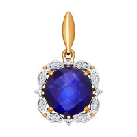 Золотая подвеска с бриллиантами и синтетическим сапфиром: Искусство сияния