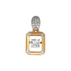 Подвеска из золота с бриллиантами и топазом swarovski