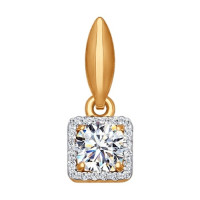 Золотая подвеска с фианитами 