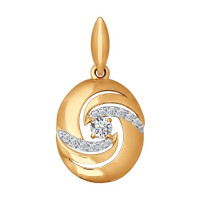 Золотая подвеска с фианитами 