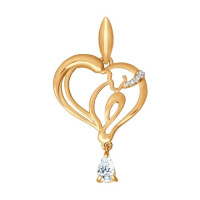 Подвеска из золота с фианитами для вдохновения и удачи 15432