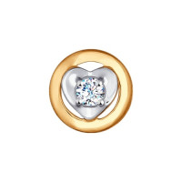 Золотая подвеска с фианитом 