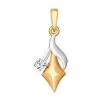 Золотая подвеска с фианитом 