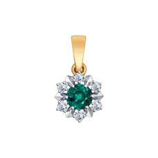 Подвеска из золота с изумрудом и топазами Swarovski