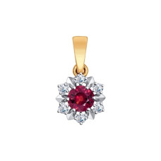 Подвеска из золота с рубином и топазами Swarovski
