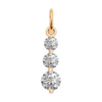 Золотая подвеска со Swarovski zirconia 