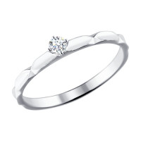 Помолвочное кольцо из белого золота с вкраплениями звёздной пыли 4364