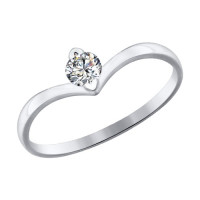 Элегантное белое золото: помолвочное кольцо с Сиянием Swarovski Zirconia 4194