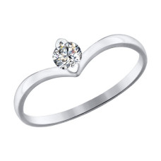 Помолвочное кольцо из белого золота со Swarovski Zirconia